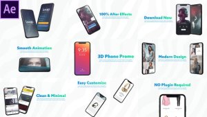 3D Smartphone Presentation for After Effects Video Displays template preview