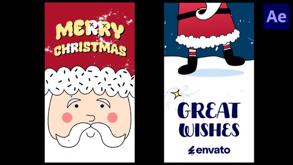 Videohive Santa Wishes Typography Stories for After Effects Openers template preview