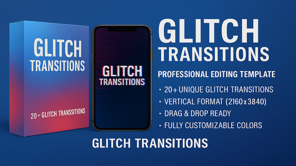 Videohive Instagram Reels Glitch Transitions and Overlays Collection Elements template preview