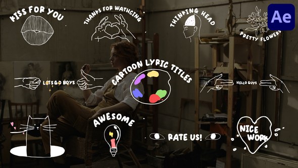 Videohive Cartoon Lyric Titles for After Effects Titles template preview