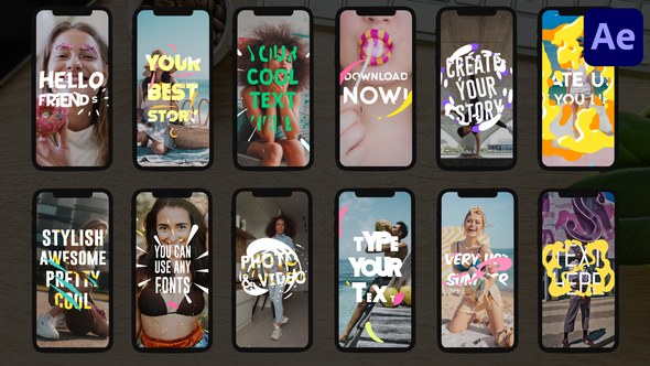 Videohive Insta Text Stories | After Effects Elements template preview