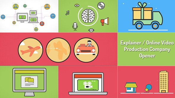 Explainer Video Production Opener Video Displays template preview