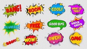 Videohive Modern Comic Bubbles Video Displays template preview