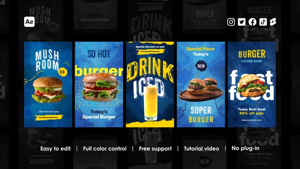 Videohive Food Instagram Stories 43895570 Product Promo template preview