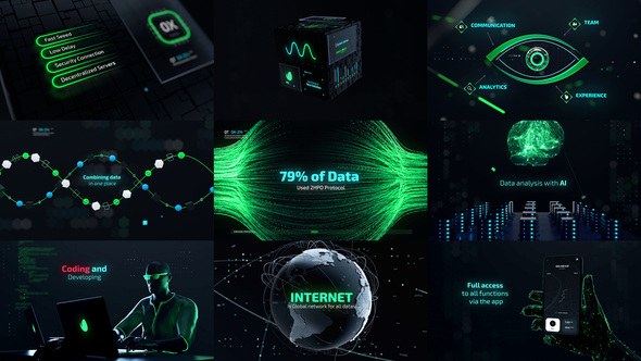 Cyber Technology Trailer Video Displays template preview