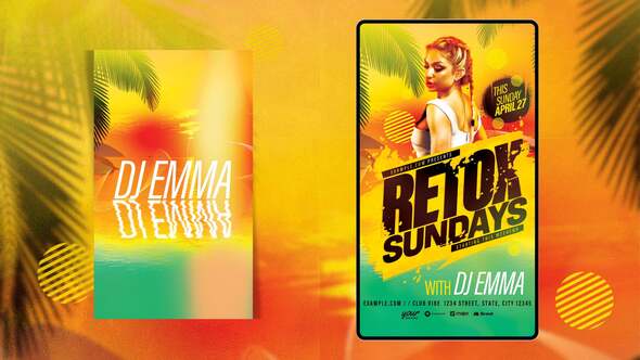 Videohive Animated Tropical Club Flyer Template Video Displays template preview