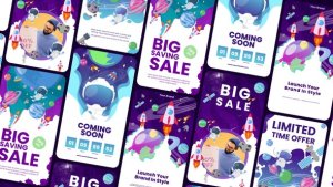 Videohive Space Theme Opener Promo Story Elements template preview