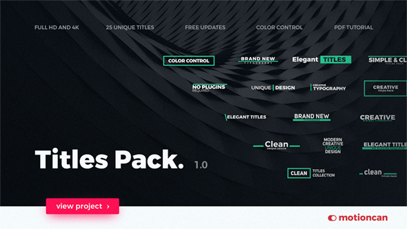 The Titles Video Displays template preview