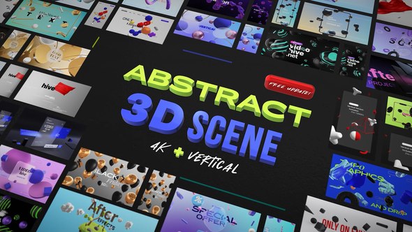 Videohive Abstract 3D Scene Elements template preview