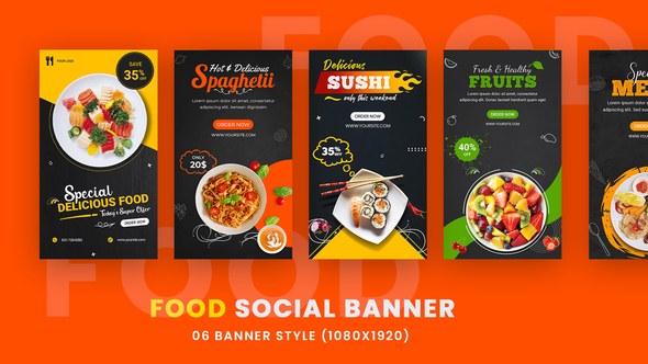Videohive Food Promo Stories вЂ“ Instagram Stories Pack Product Promo template preview