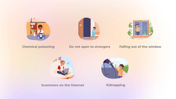 Videohive Fraudulent acts and negligence - Dangers for Kids Elements template preview