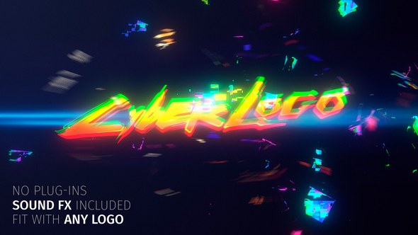 Videohive Glitch Cyber Logo Logo Stings template preview