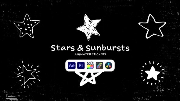 Videohive Stars & Sunbursts Animated Stickers Elements template preview
