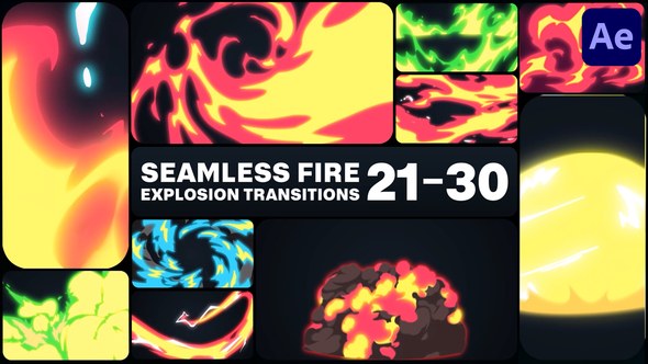 Videohive Seamless Fire Explosion Transitions for After Effects Elements template preview