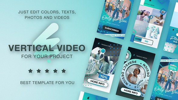 Videohive Blue Medical Vertical Promo Video Displays template preview