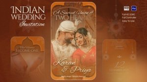Indian Wedding Invitation Video Displays template preview