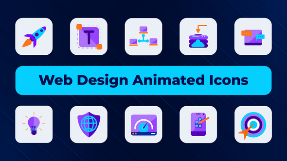 Videohive Web Design Animated Icons Elements template preview