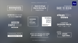 Videohive Minimal Corporate Titles  AE Titles template preview