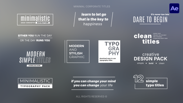 Videohive Minimal Corporate Titles  AE Titles template preview