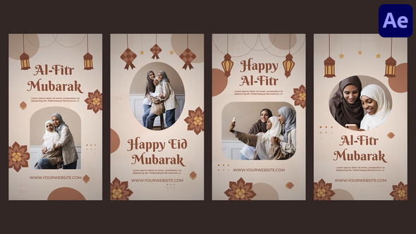 Videohive 4 in 1 Eid Al-Fitr Instagram Stories Ramadan template preview