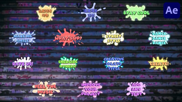 Videohive Splat Titles for After Effects Titles template preview