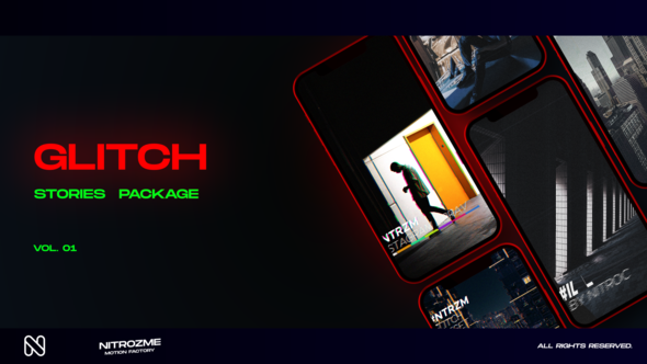 Videohive Glitch Stories Vol. 01 Video Displays template preview