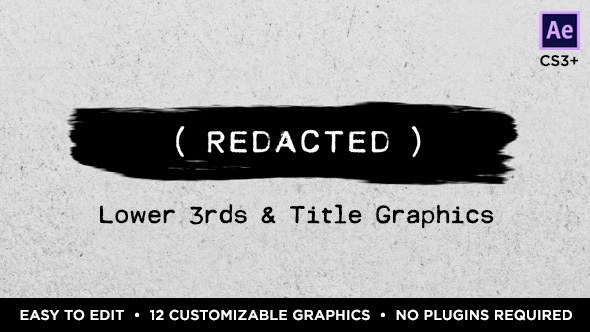 Redacted Titles and Lower Thirds Video Displays template preview