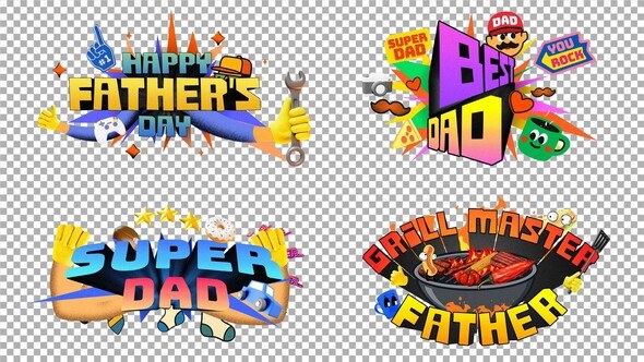 Videohive FatherвЂ™s Day Promo Titles & Elements Titles template preview