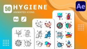 Videohive 50 Hygiene Icons Pack Animated | After Effects & Lottie Animation Elements template preview