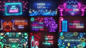 Neon Lyrics Template Video Displays template preview