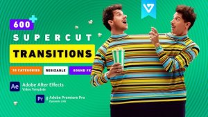 Transitions SuperCut Video Displays template preview