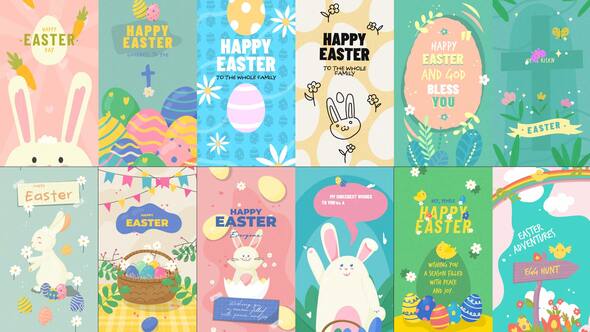 Videohive Easter Vertical Stories Easter template preview