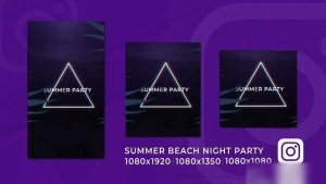 Videohive Tropical Summer Beach Night Party Instagram Reel Openers template preview