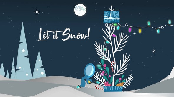 Videohive Inkman Christmas Greeting - Let it Snow! Video Displays template preview