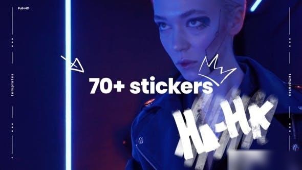 Videohive Animated Stickers Pack Elements template preview
