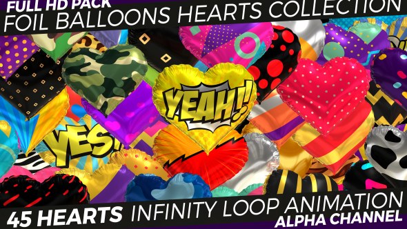 Videohive Foil Hearts - Balloons Collection Elements template preview