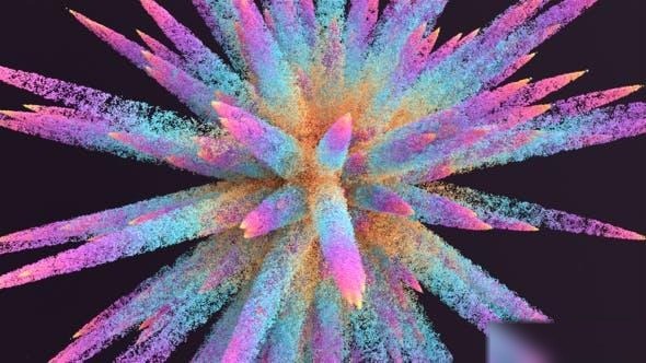Videohive color particle blast Logo Stings template preview