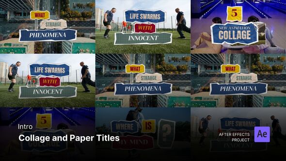 Videohive Intro/Opening - Collage and Paper Titles After Effects Project Files Titles template preview
