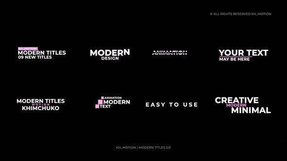 Videohive Modern Titles 2.0 | After Effects 51072183 Titles template preview
