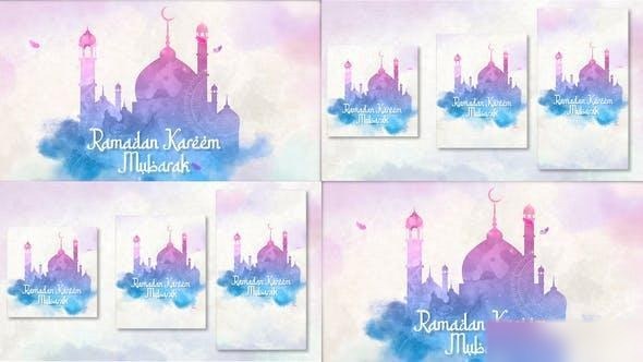 Videohive Colorful Ramadan Intro 4 in 1 Ramadan template preview