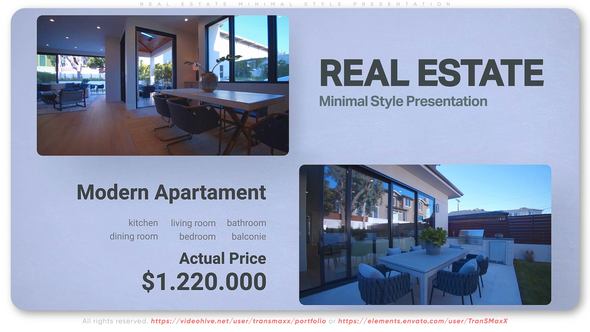 Videohive Real Estate Minimal Style Presentation Video Displays template preview