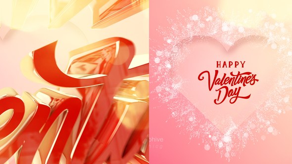 Videohive 3D Valentine Intro Logo Stings template preview