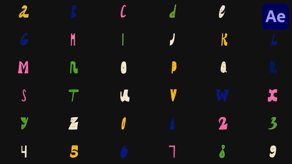 Videohive Hand Drawn Doodles Alphabet for After Effects Elements template preview