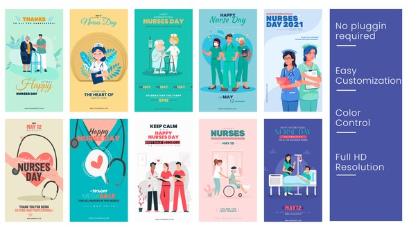 Videohive Nurses Day Instagram Stories B50 Product Promo template preview