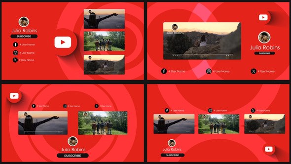 Videohive Youtube End Screens Pack V2 Broadcast-packages template preview