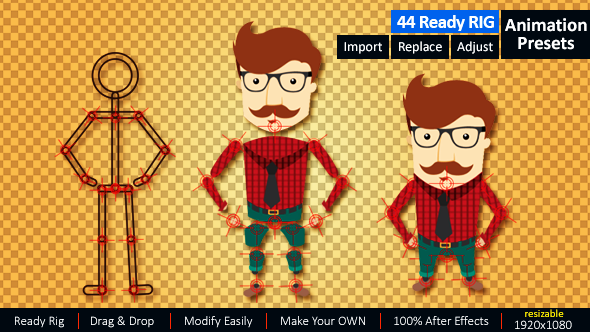 Ready Rig for Your Character Animation Video Displays template preview