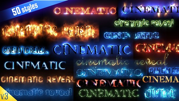 50 Cinematic Text Styles Video Displays template preview
