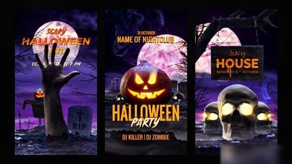 Videohive Cinematic Halloween Instagram Stories Openers template preview