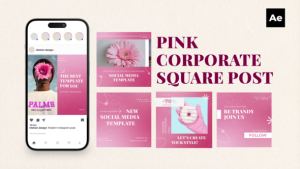 Videohive Pink Corporate Square Post Product Promo template preview