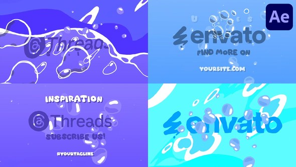 Videohive Sea Waves And Bubbles Logo for After Effects Logo Stings template preview